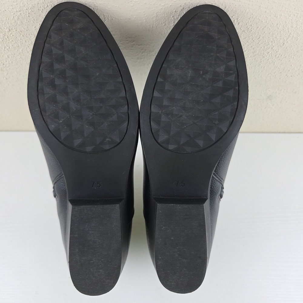 Aerosoles Cayu Black Faux Leather Slip On Ankle Booties Side Zip Womens Size 7.5 - Picture 13 of 13
